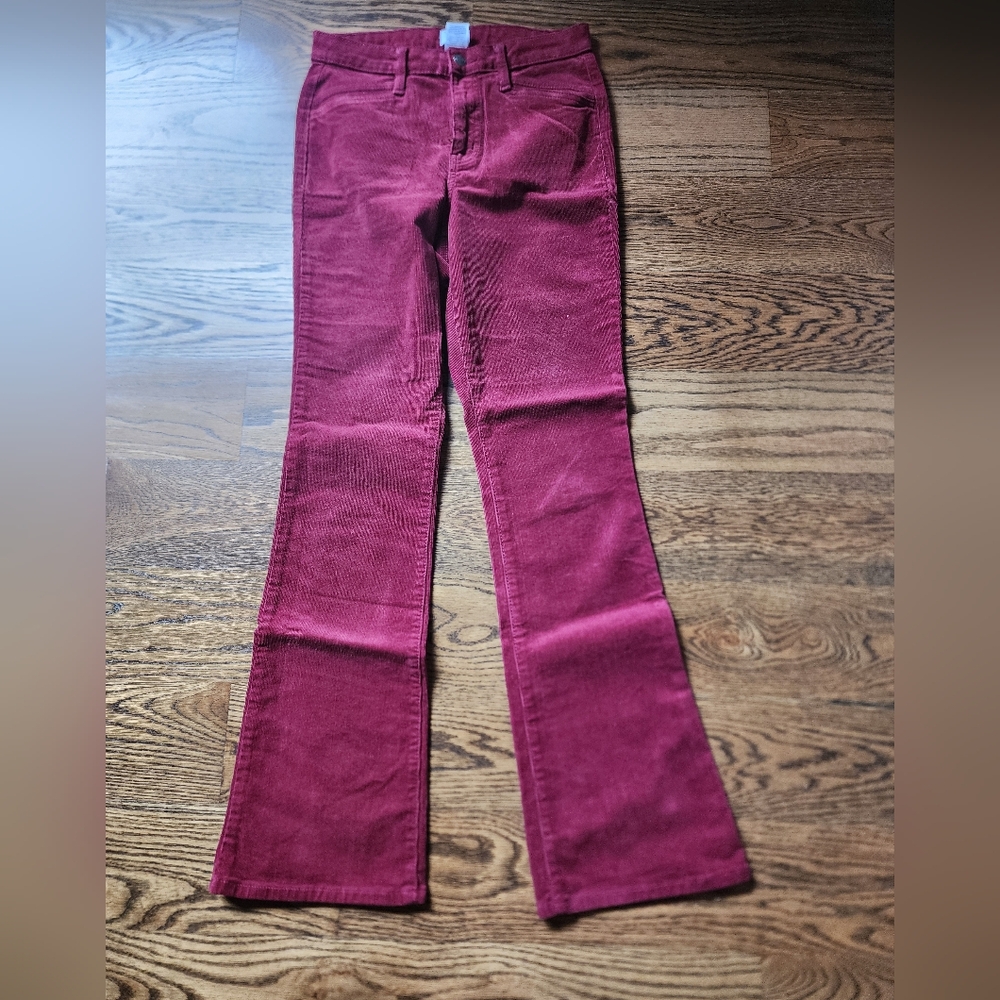 Time and Tru Women's Corduroy Bootcut Pants in Wine Red